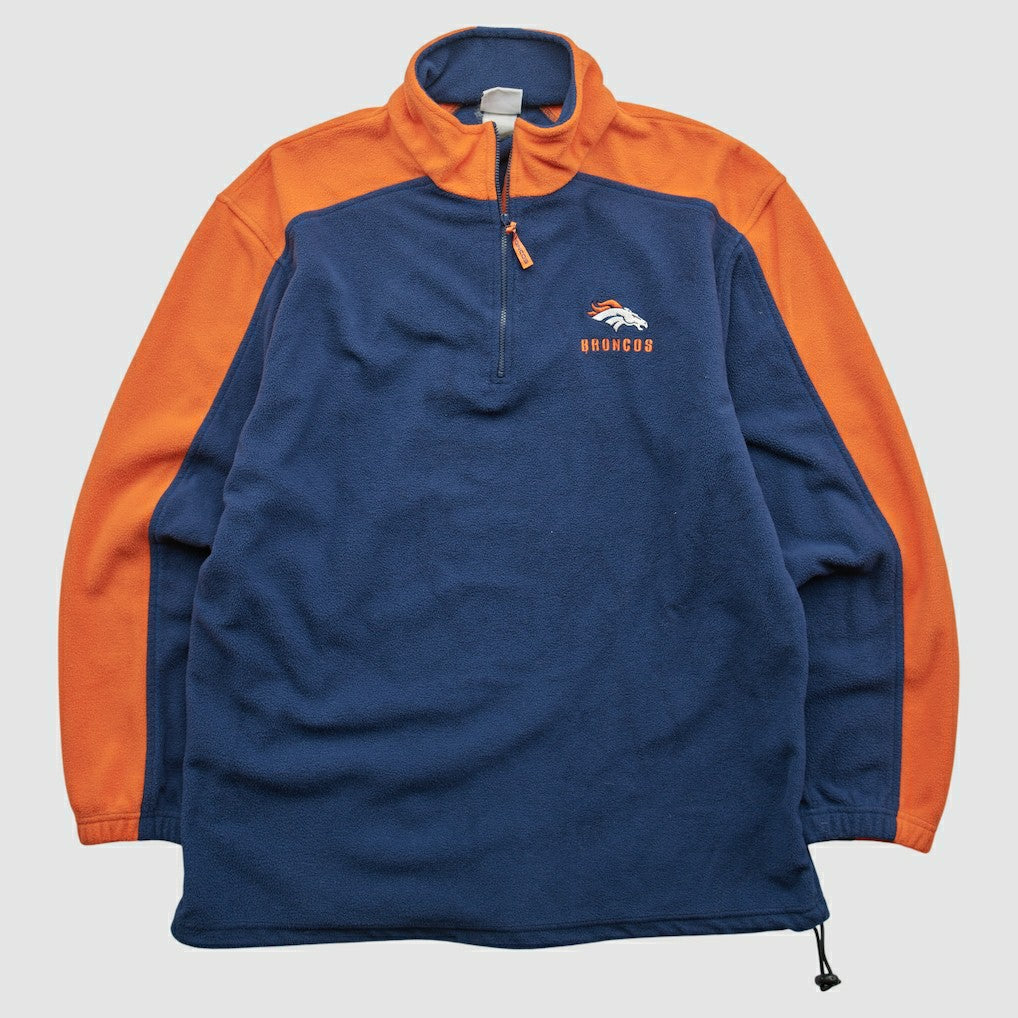 Denver Broncos NFL 2000s 1/4 Zip Sweatshirt Navy Vintage - Fanatics