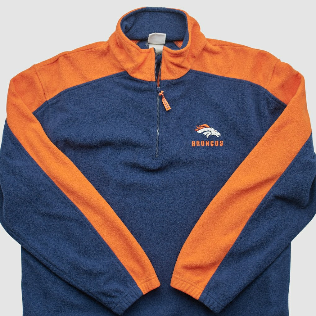 Denver Broncos NFL 2000s 1/4 Zip Sweatshirt Navy Vintage - Fanatics