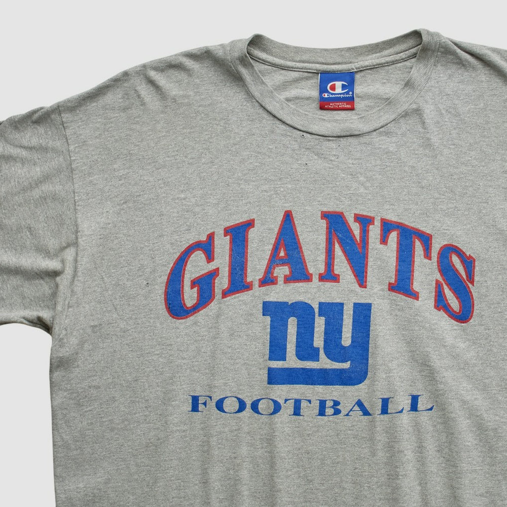 New York Giants Champion 90s T-shirt Heather Gray Vintage - Fanatics