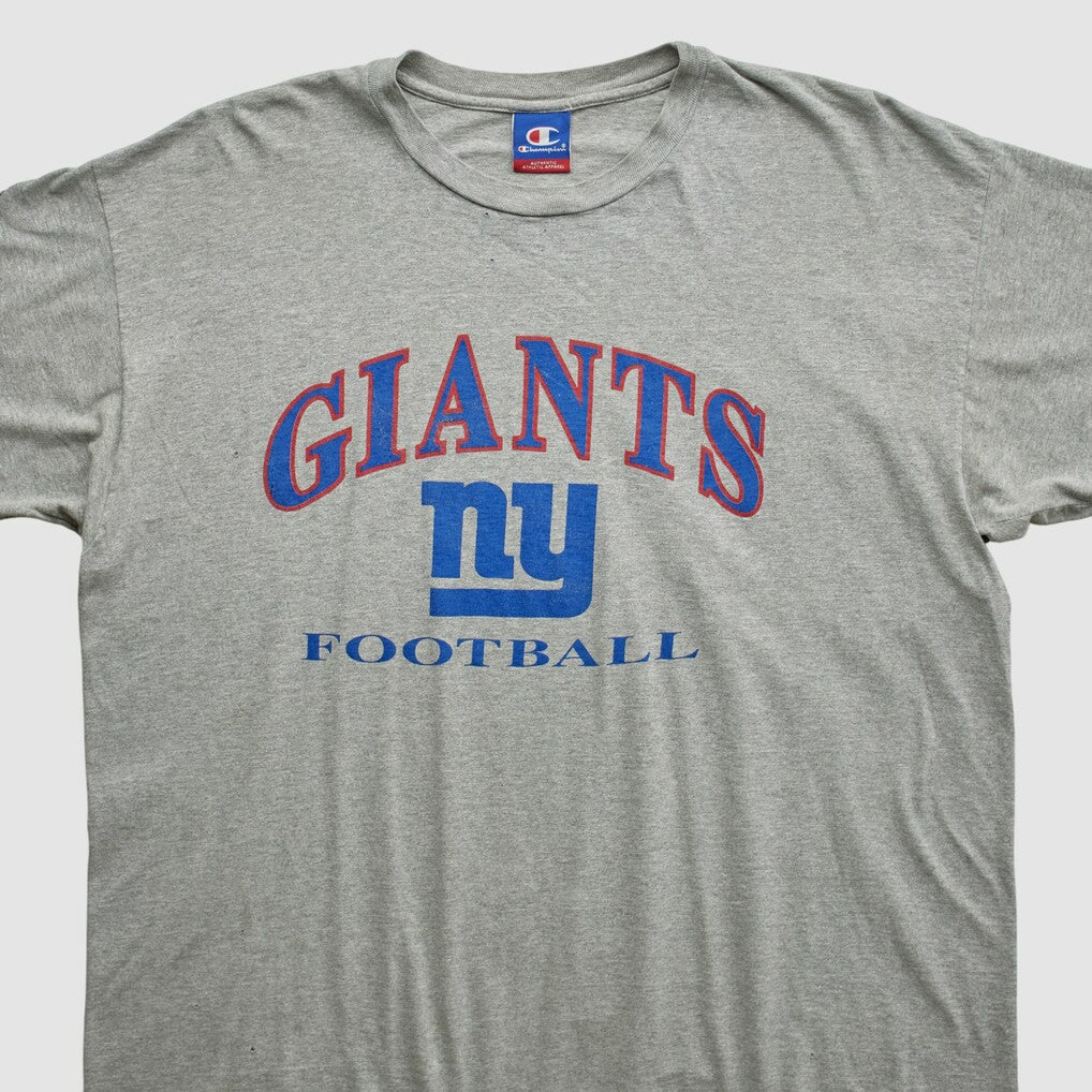 New York Giants Champion 90s T-shirt Heather Gray Vintage - Fanatics
