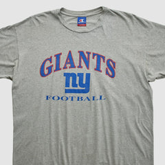 New York Giants Champion 90s T-shirt Heather Gray Vintage - Fanatics