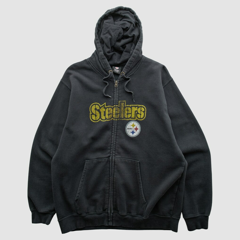 Pittsburgh Steelers NFL 2010s Hooded Full Zip Sweatshirt Black Vintage - Fanatics
