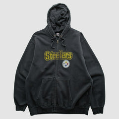 Pittsburgh Steelers NFL 2010s Hooded Full Zip Sweatshirt Black Vintage - Fanatics