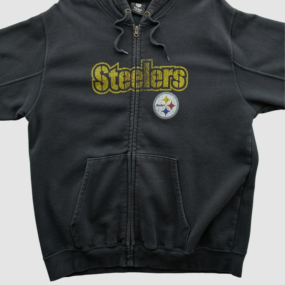 Pittsburgh Steelers NFL 2010s Hooded Full Zip Sweatshirt Black Vintage - Fanatics