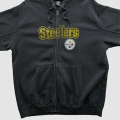Pittsburgh Steelers NFL 2010s Hooded Full Zip Sweatshirt Black Vintage - Fanatics