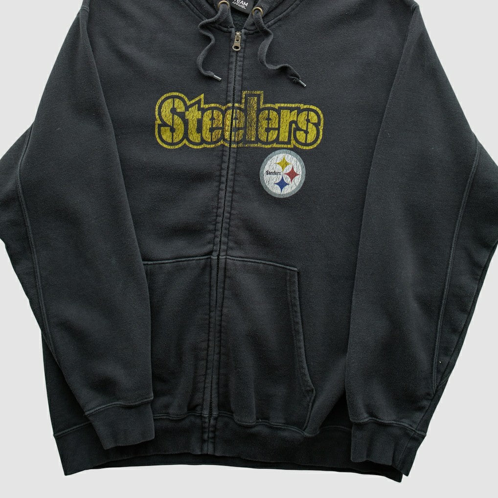 Pittsburgh Steelers NFL 2010s Hooded Full Zip Sweatshirt Black Vintage - Fanatics