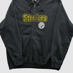 Pittsburgh Steelers NFL 2010s Hooded Full Zip Sweatshirt Black Vintage - Fanatics