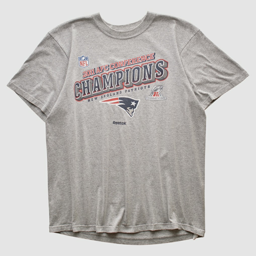 New England Patriots Reebok 2011 T-shirt Heather Gray Vintage - Fanatics