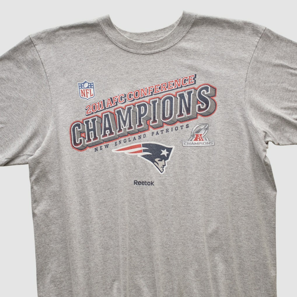 New England Patriots Reebok 2011 T-shirt Heather Gray Vintage - Fanatics
