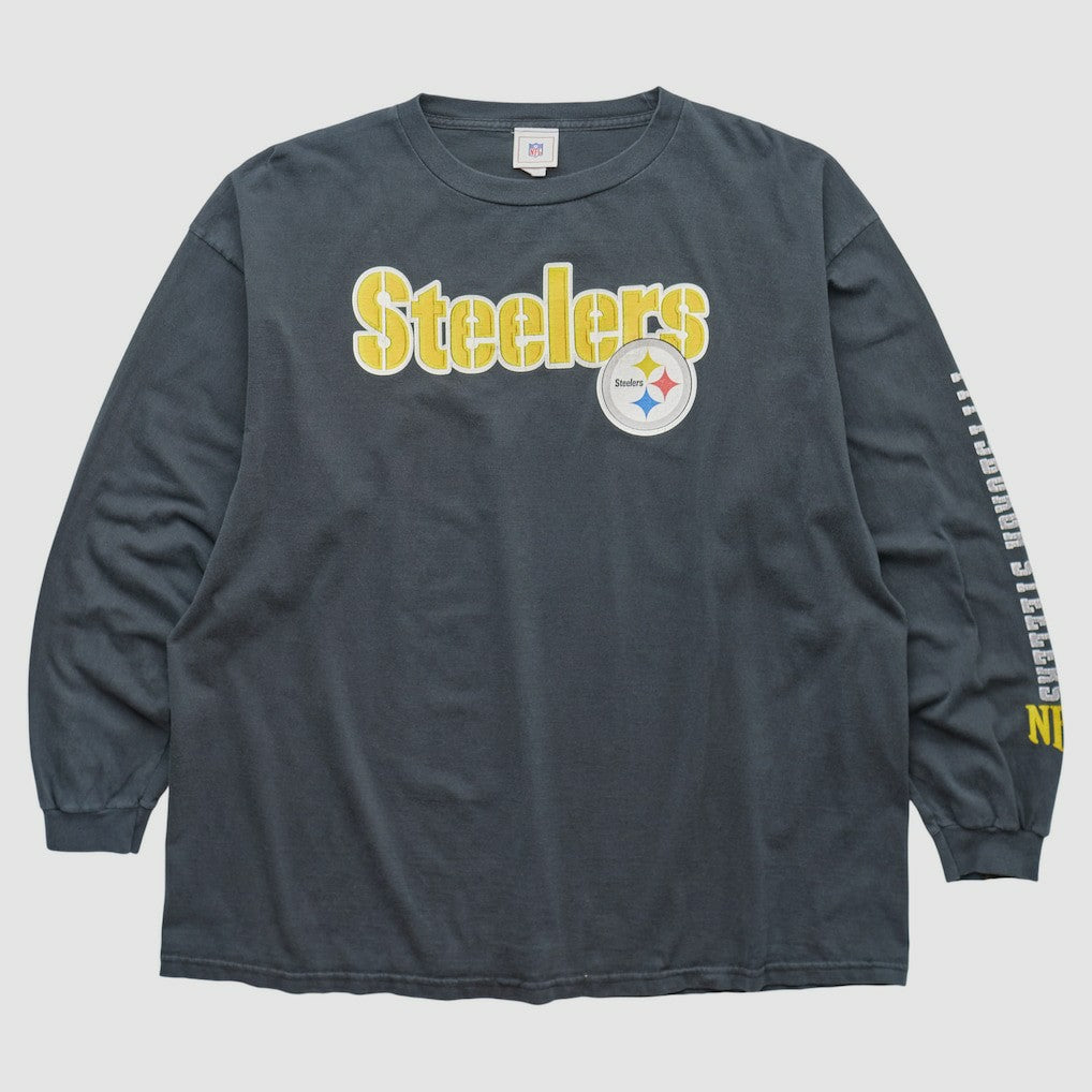 Pittsburgh Steelers NFL 2000s Long Sleeve T-shirt Charcoal Vintage - Fanatics