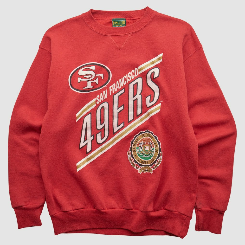 San Francisco 49ers Home Team Advantage 90s Pullover Sweatshirt Red Vintage - Fanatics