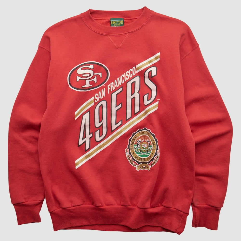 San Francisco 49ers Home Team Advantage 90s Pullover Sweatshirt Red Vintage - Fanatics