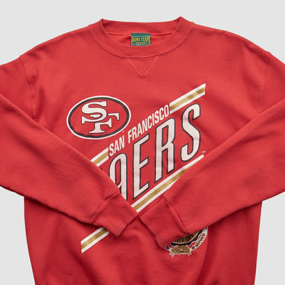 San Francisco 49ers Home Team Advantage 90s Pullover Sweatshirt Red Vintage - Fanatics