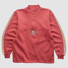 San Francisco 49ers NFL 2000s 1/4 Zip Sweatshirt Red Vintage - Fanatics