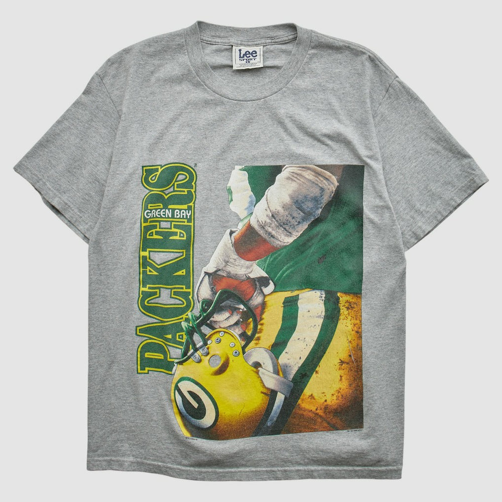 Green Bay Packers Lee Apparel 90s T-shirt Heather Gray Vintage - Fanatics