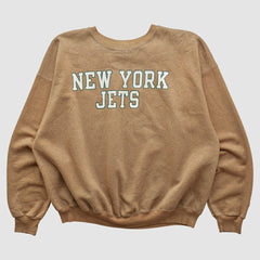 New York Jets Champion 2000s Pullover Sweatshirt Tan Vintage - Fanatics