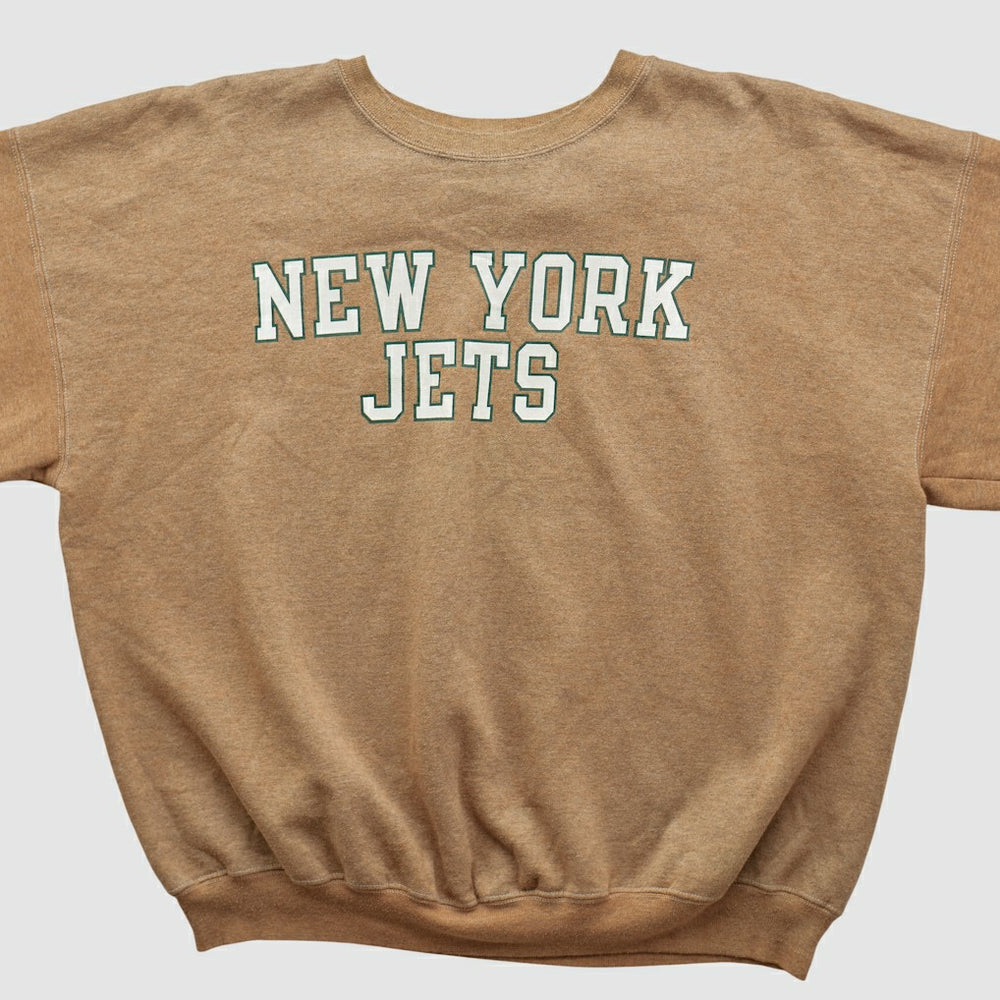New York Jets Champion 2000s Pullover Sweatshirt Tan Vintage - Fanatics