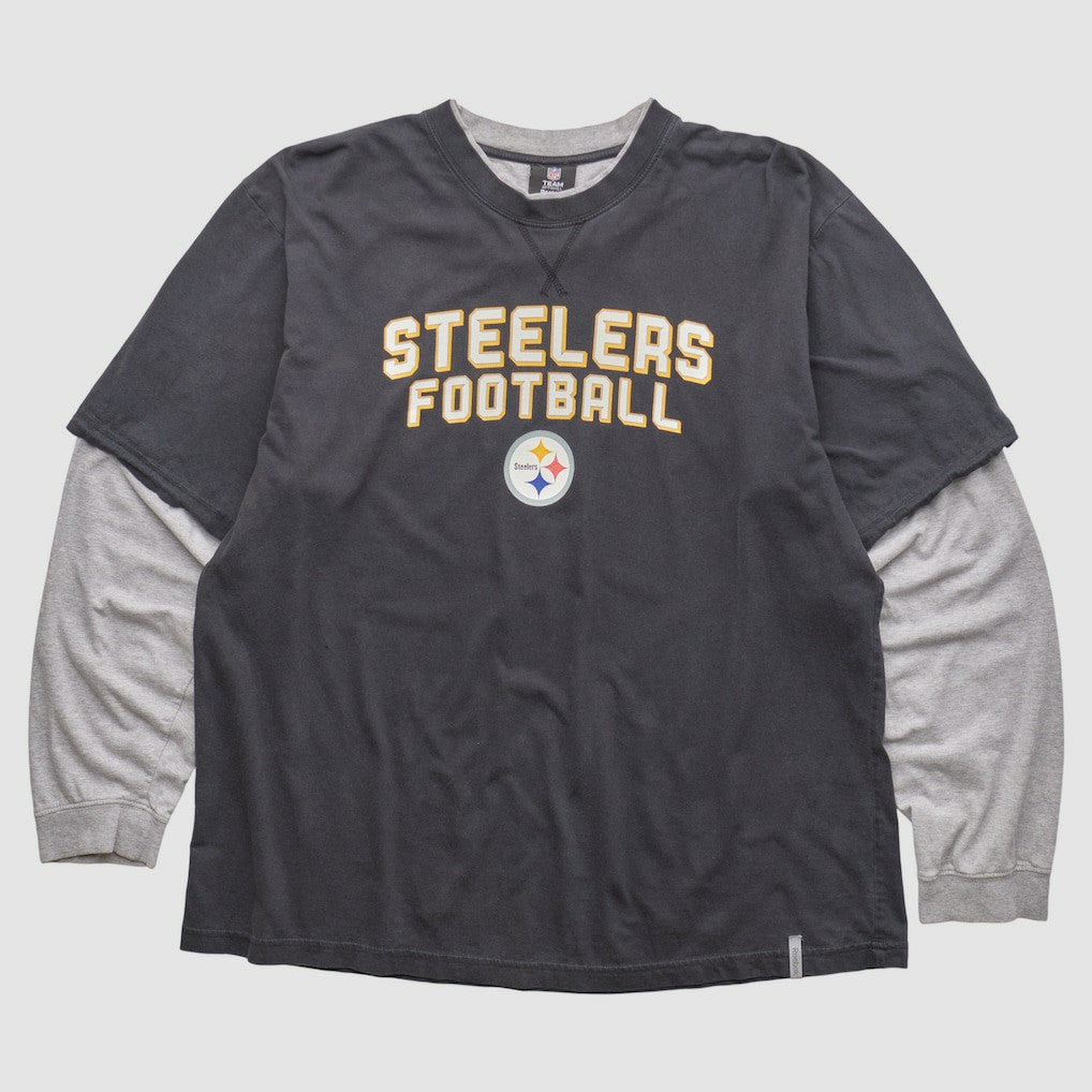 Pittsburgh Steelers Reebok 2010s Long Sleeve T-shirt Black Vintage - Fanatics