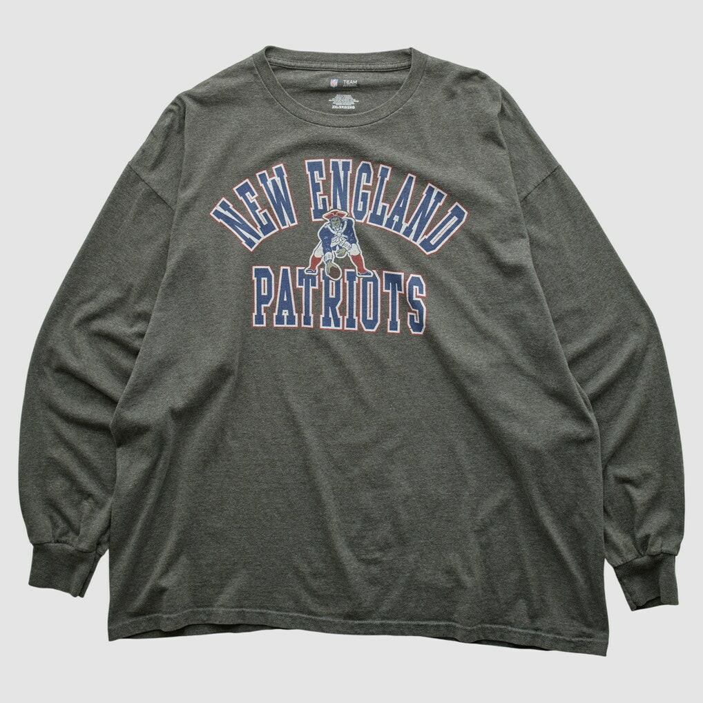New England Patriots NFL 2010s Long Sleeve T-shirt Dark Heather Gray Vintage - Fanatics