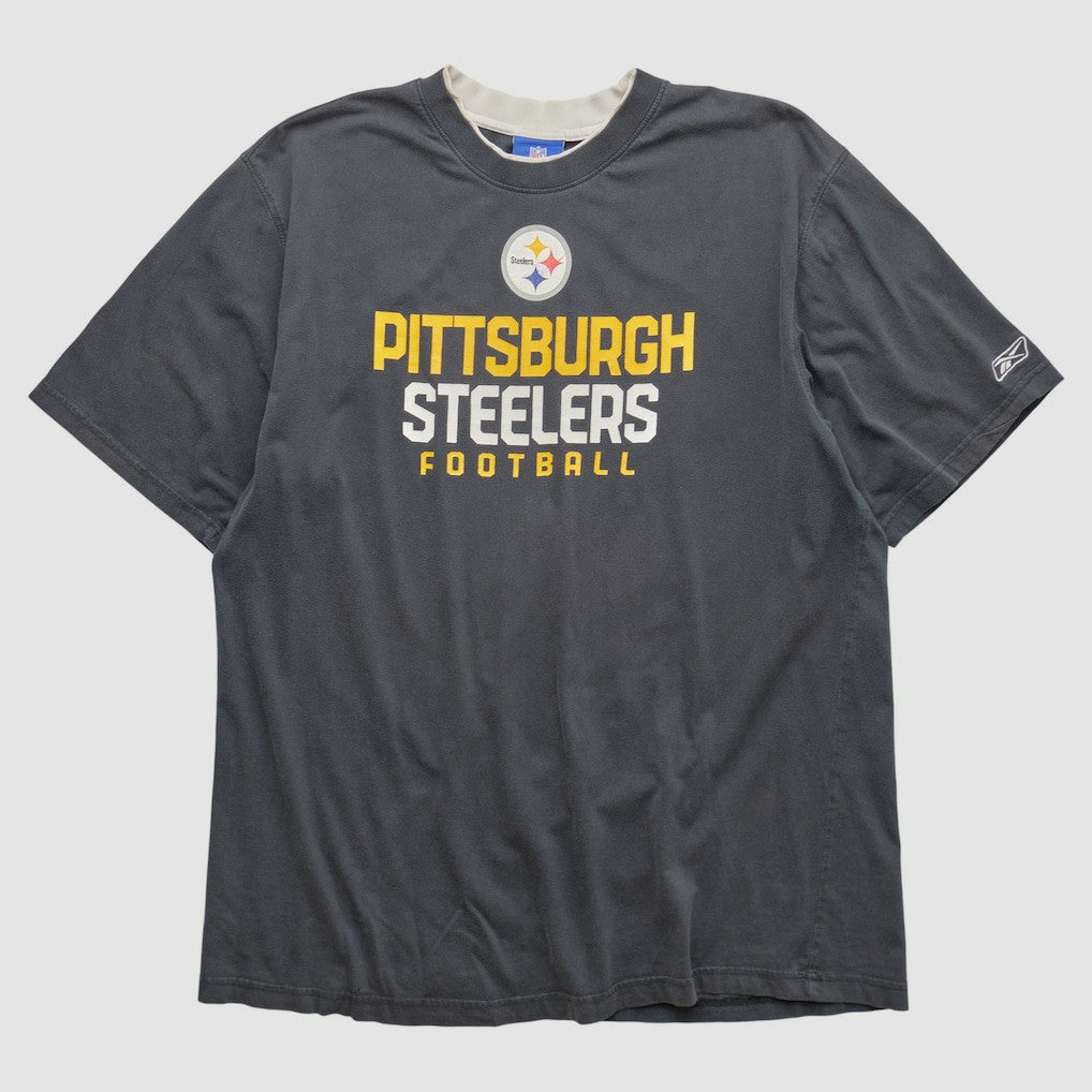 Pittsburgh Steelers Reebok 2000s T-shirt Charcoal Vintage - Fanatics