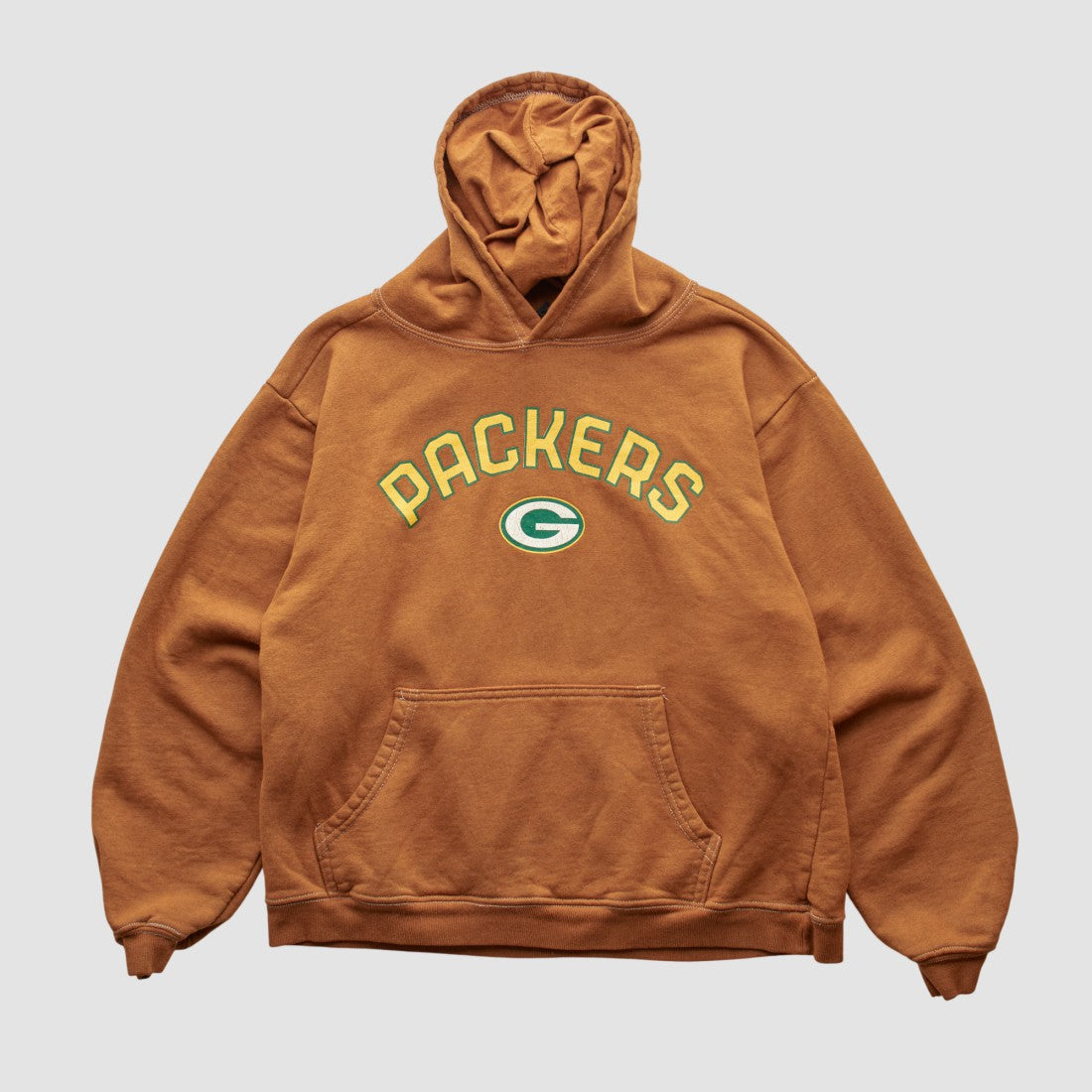 Green Bay Packers Reebok 2000s Hooded Pullover Sweatshirt Brown Vintage - Fanatics