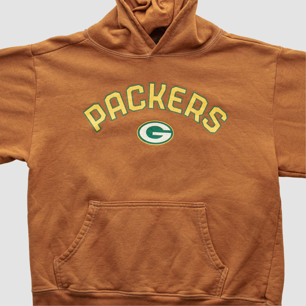Green Bay Packers Reebok 2000s Hooded Pullover Sweatshirt Brown Vintage - Fanatics
