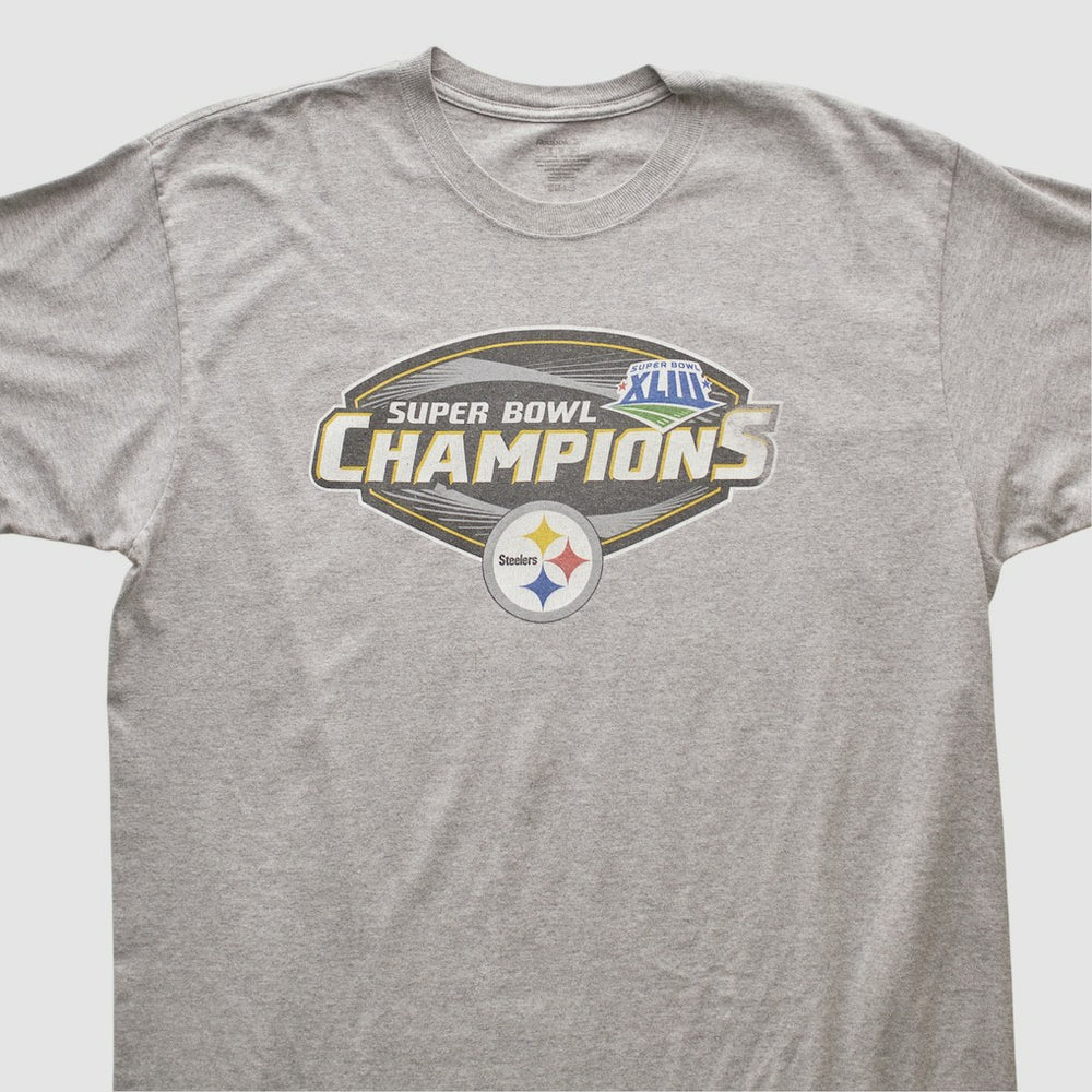 Pittsburgh Steelers Reebok 2009 T-shirt Heather Gray Vintage - Fanatics