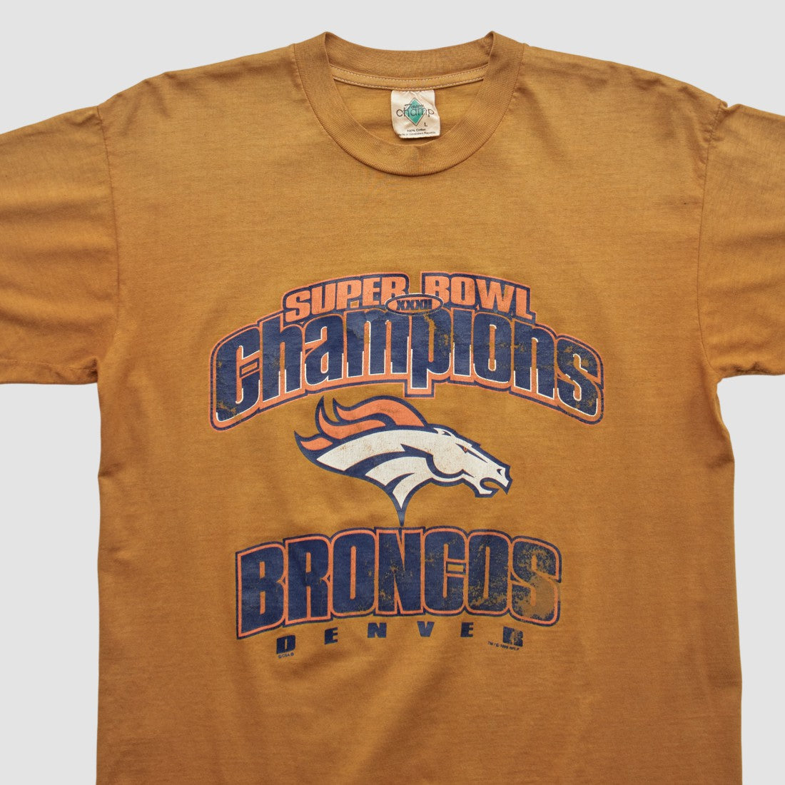 Denver Broncos Tour Champ 90s T-shirt Tan Vintage - Fanatics
