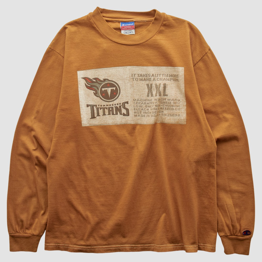 Tennessee Titans Champion 2000s Long Sleeve T-shirt Brown Vintage - Fanatics