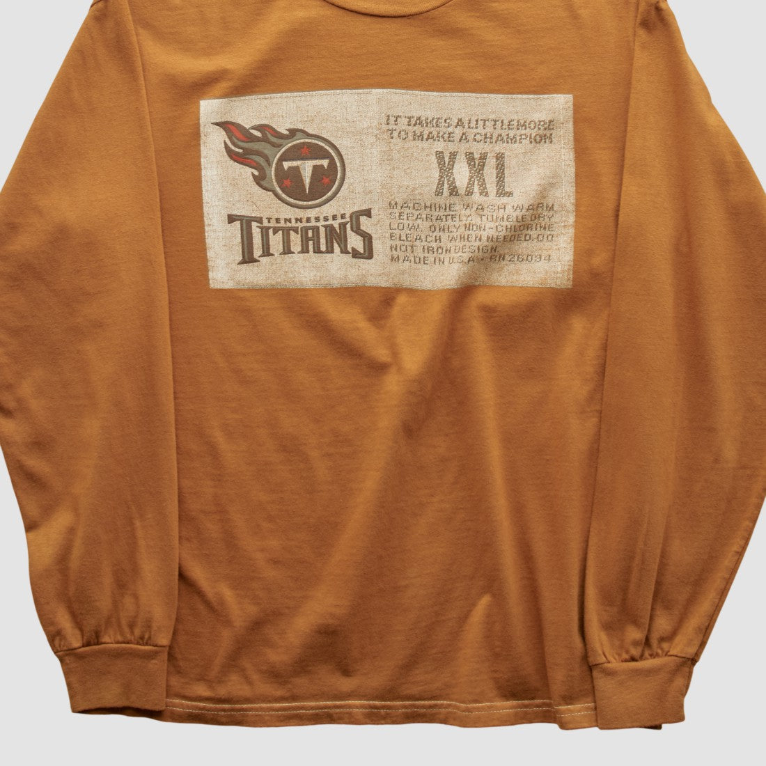 Tennessee Titans Champion 2000s Long Sleeve T-shirt Brown Vintage - Fanatics