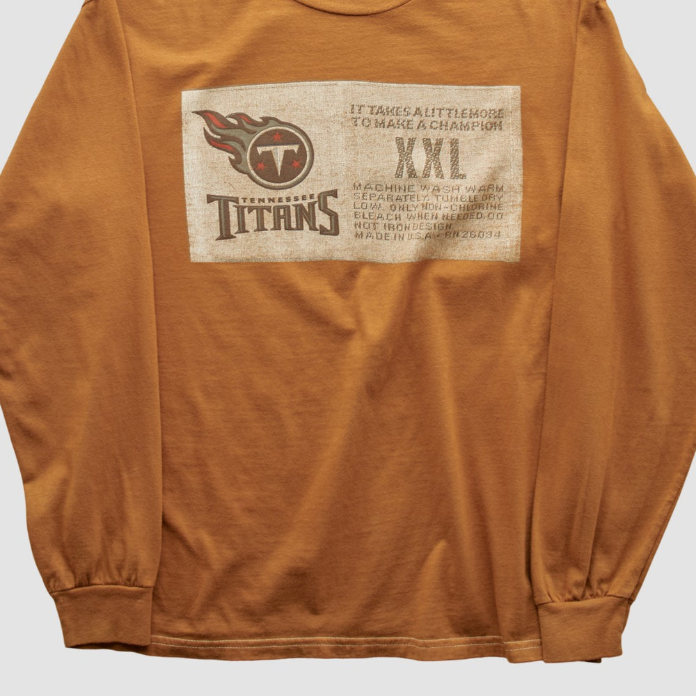 Tennessee Titans Champion 2000s Long Sleeve T-shirt Brown Vintage - Fanatics