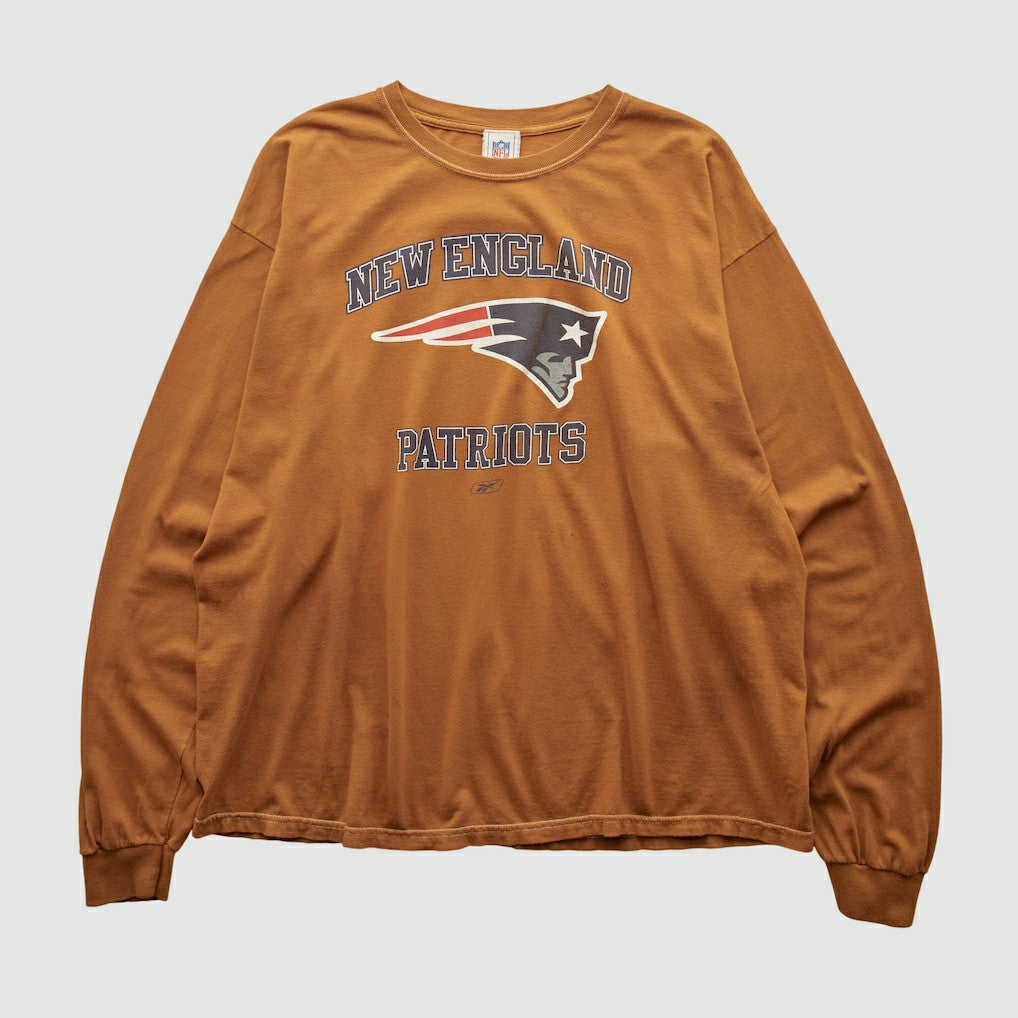 New England Patriots NFL 2000s Long Sleeve T-shirt Brown Vintage - Fanatics