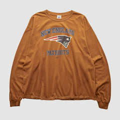 New England Patriots NFL 2000s Long Sleeve T-shirt Brown Vintage - Fanatics