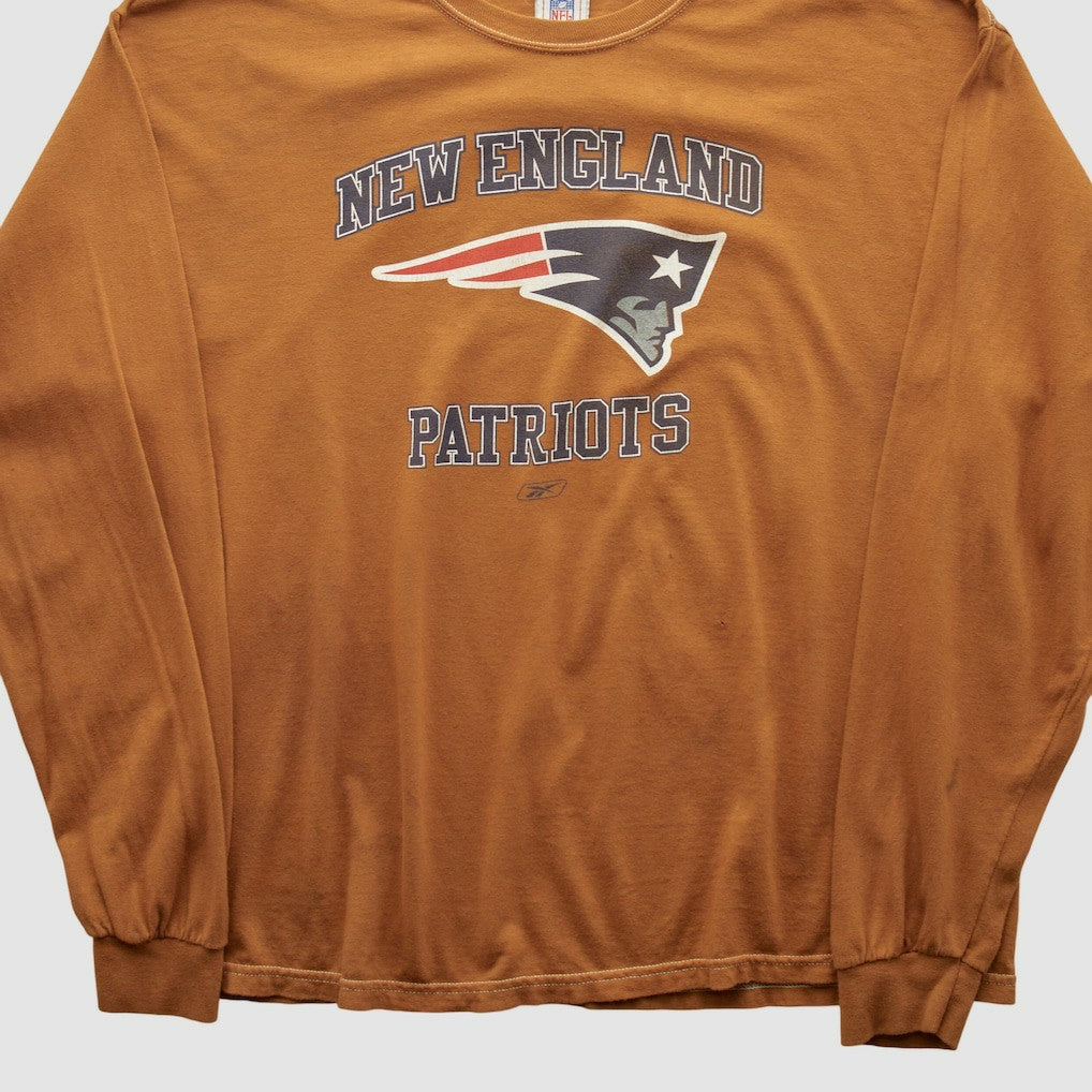 New England Patriots NFL 2000s Long Sleeve T-shirt Brown Vintage - Fanatics