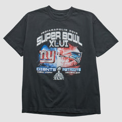 Superbowl XLVI 2012 T-shirt Black Vintage - Fanatics