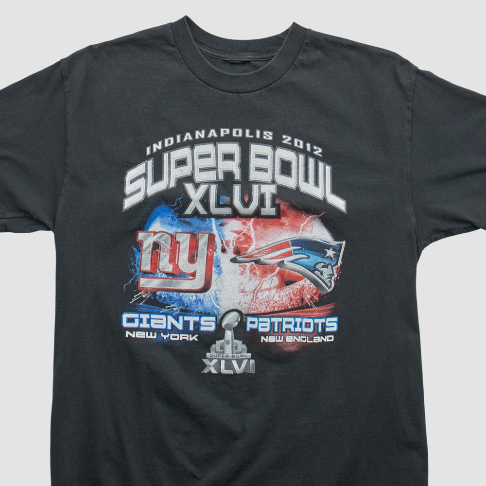 Superbowl XLVI 2012 T-shirt Black Vintage - Fanatics