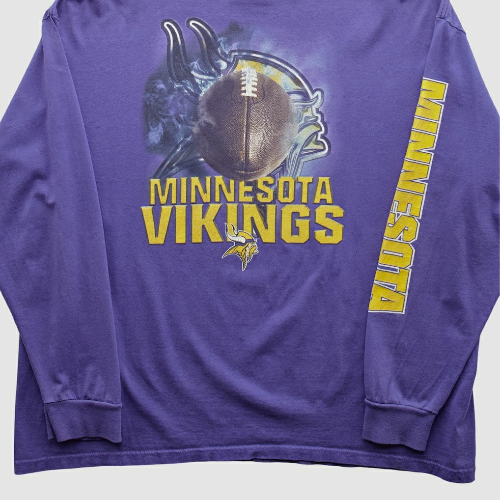Minnesota Vikings Logo Athletic 90s Long Sleeve T-shirt Purple Vintage - Fanatics