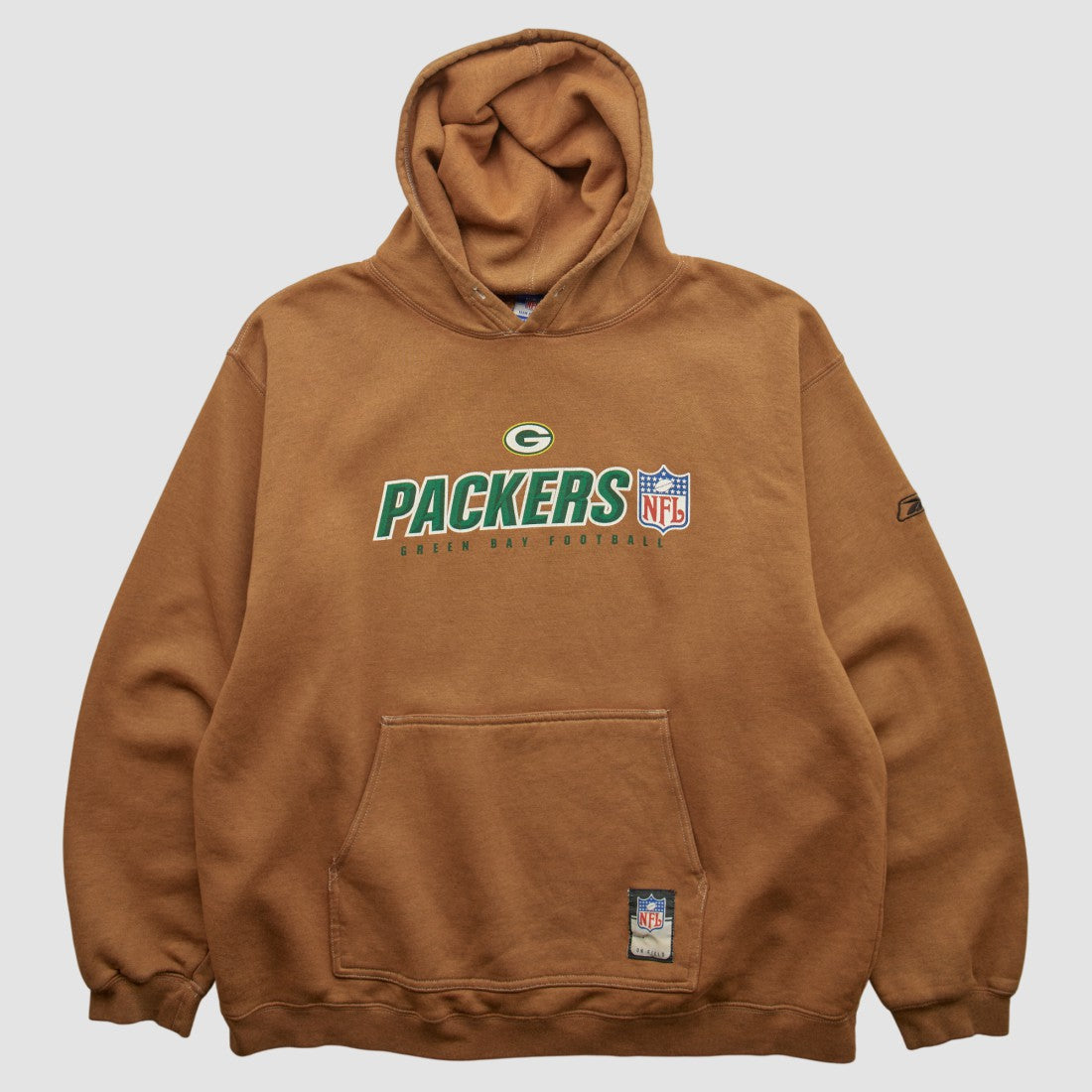 Green Bay Packers NFL 2000s Hooded Pullover Sweatshirt Brown Vintage - Fanatics