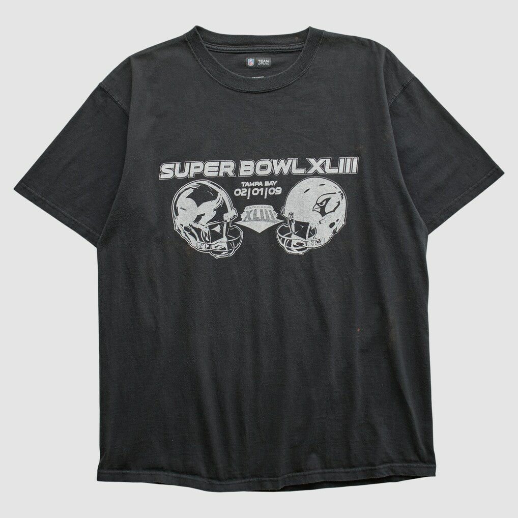 Superbowl XLIII NFL 2009 T-shirt Black Vintage - Fanatics
