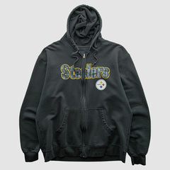 Pittsburgh Steelers Reebok 2000s Hooded Full Zip Sweatshirt Charcoal Vintage - Fanatics