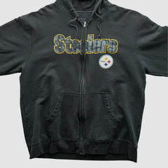 Pittsburgh Steelers Reebok 2000s Hooded Full Zip Sweatshirt Charcoal Vintage - Fanatics