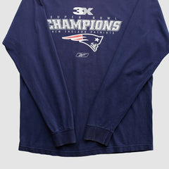 New England Patriots Reebok 2000s Long Sleeve T-shirt Navy Vintage - Fanatics