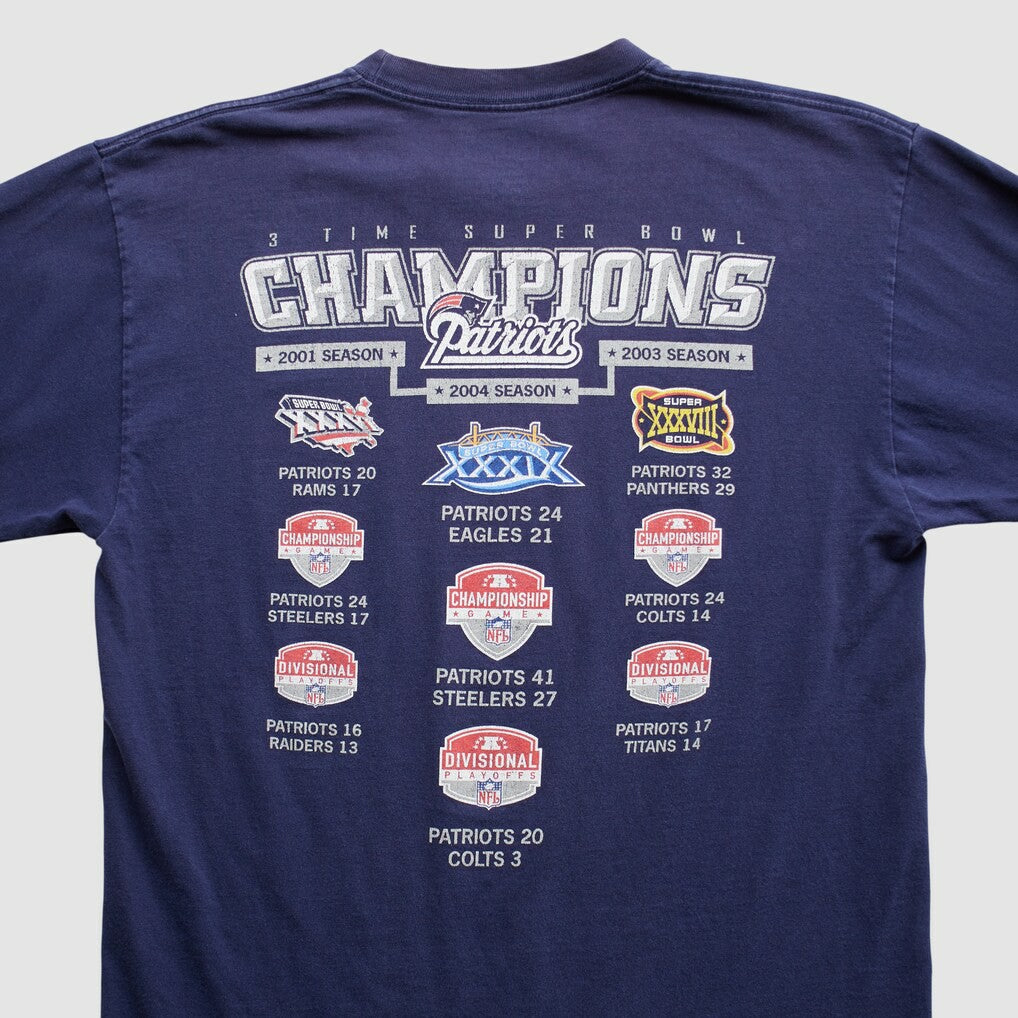 New England Patriots Reebok 2000s Long Sleeve T-shirt Navy Vintage - Fanatics