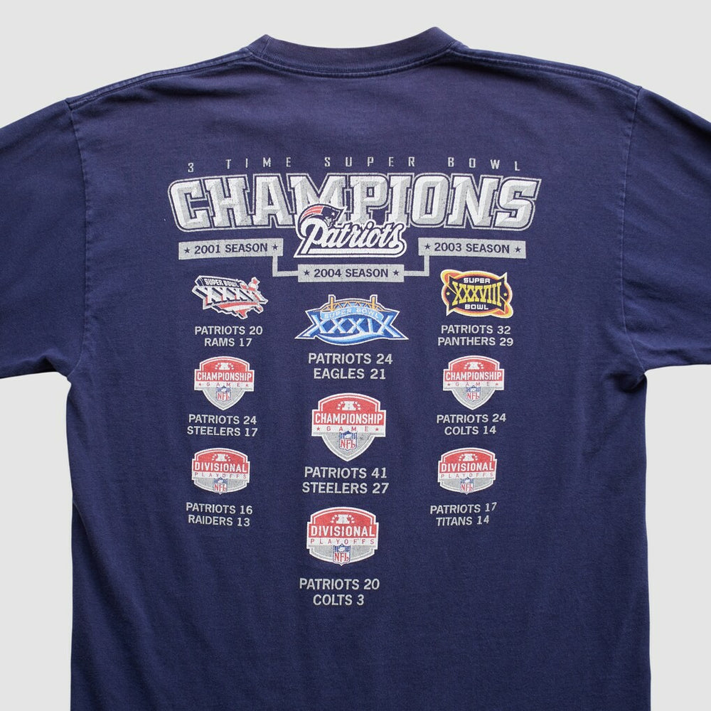 New England Patriots Reebok 2000s Long Sleeve T-shirt Navy Vintage - Fanatics