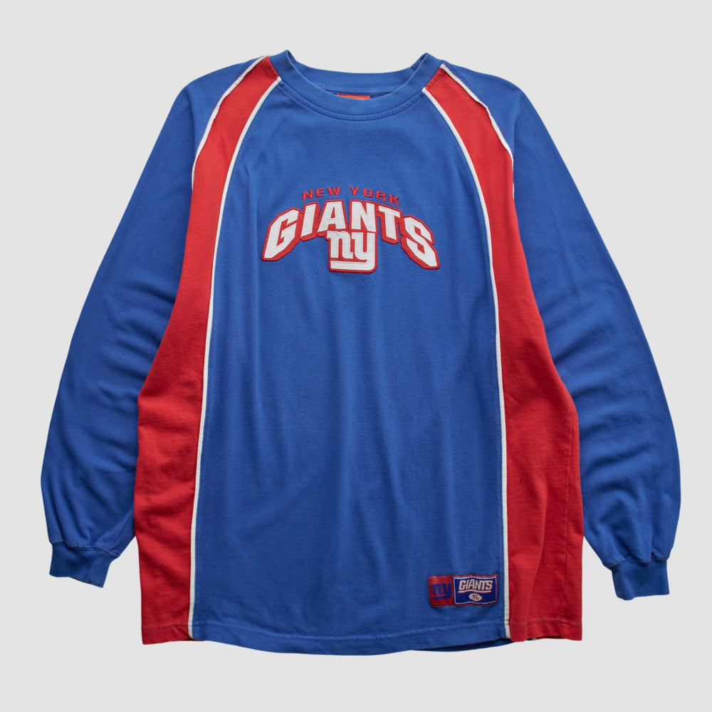 New York Giants NFL 2000s Long Sleeve T-shirt Blue Vintage - Fanatics