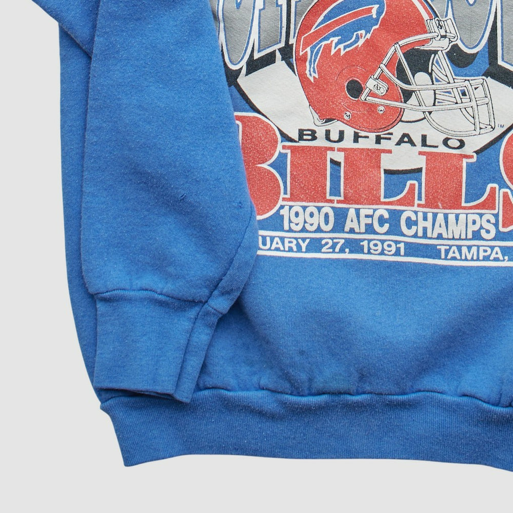 Buffalo Bills 1990 Pullover Sweatshirt Blue Vintage - Fanatics