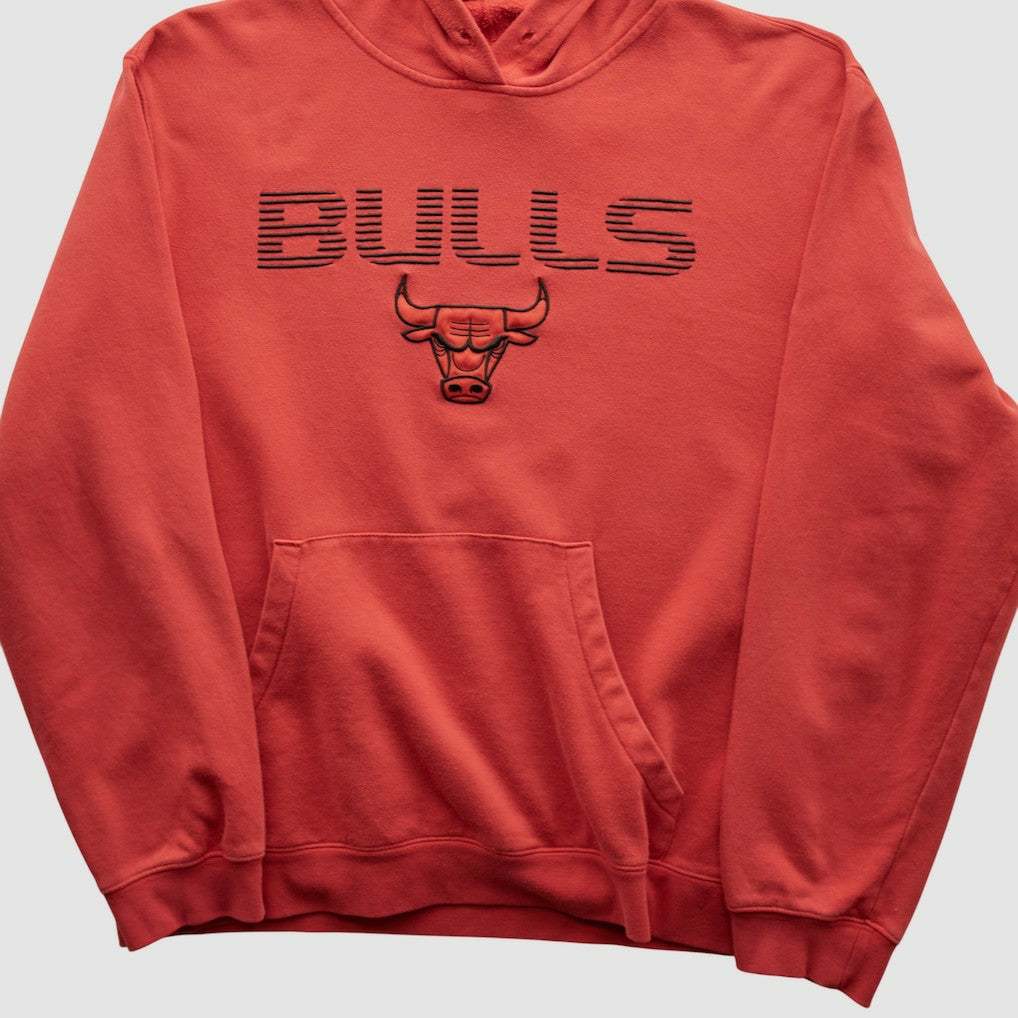 Adidas - Chicago Bulls 2010s Hooded Pullover Sweatshirt - Red Vintage