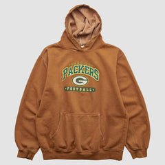 Green Bay Packers NFL 2000s Hooded Pullover Sweatshirt Brown Vintage - Fanatics