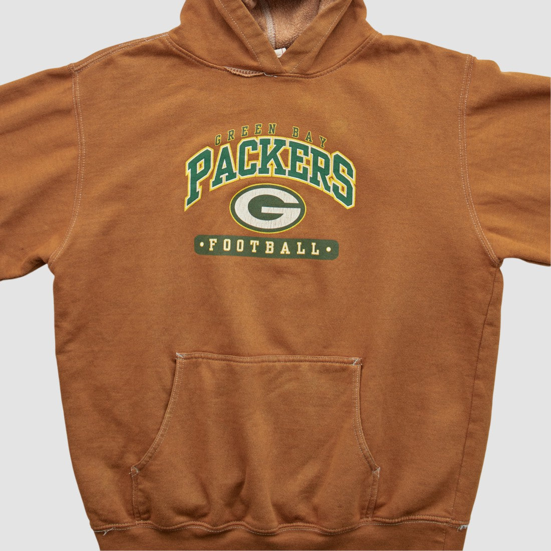 Green Bay Packers NFL 2000s Hooded Pullover Sweatshirt Brown Vintage - Fanatics