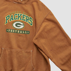 Green Bay Packers NFL 2000s Hooded Pullover Sweatshirt Brown Vintage - Fanatics